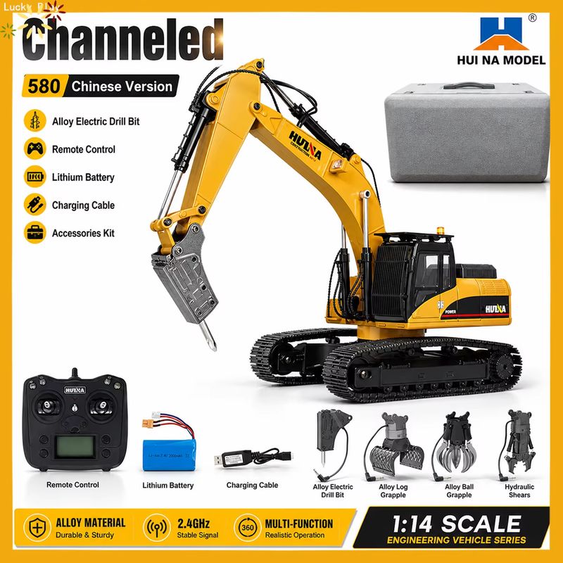 Rc Excavator Hobby - Escavadora RC de Metal Huina Upgrade