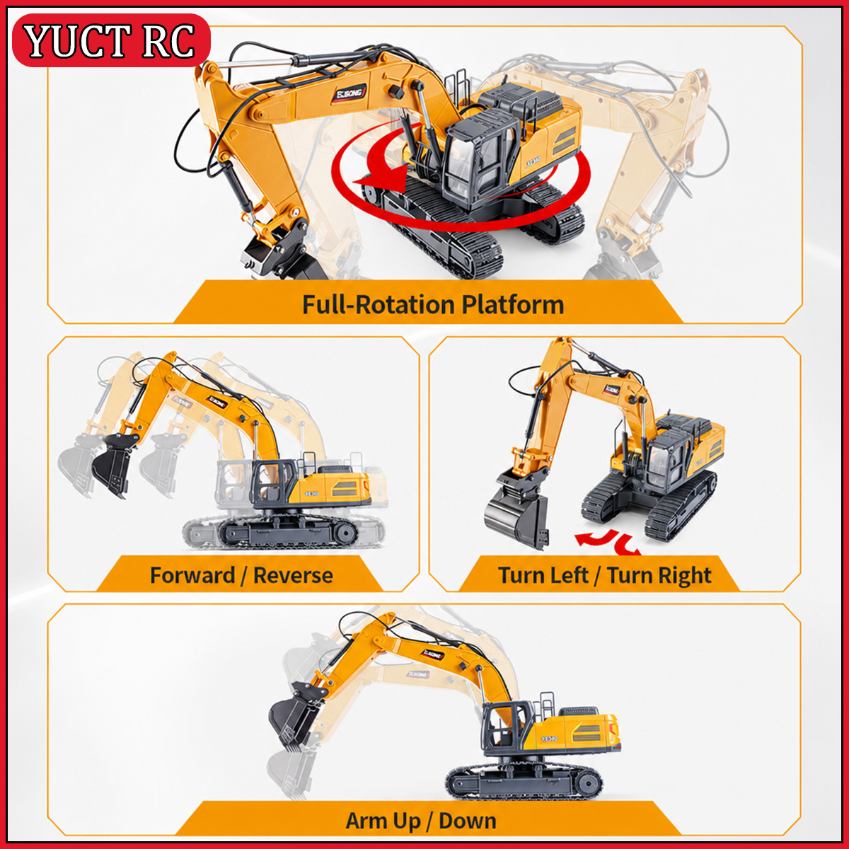 Escavadeira RC HUINA XCMG XE26 - Rc Excavator Hobby avaliação e preço