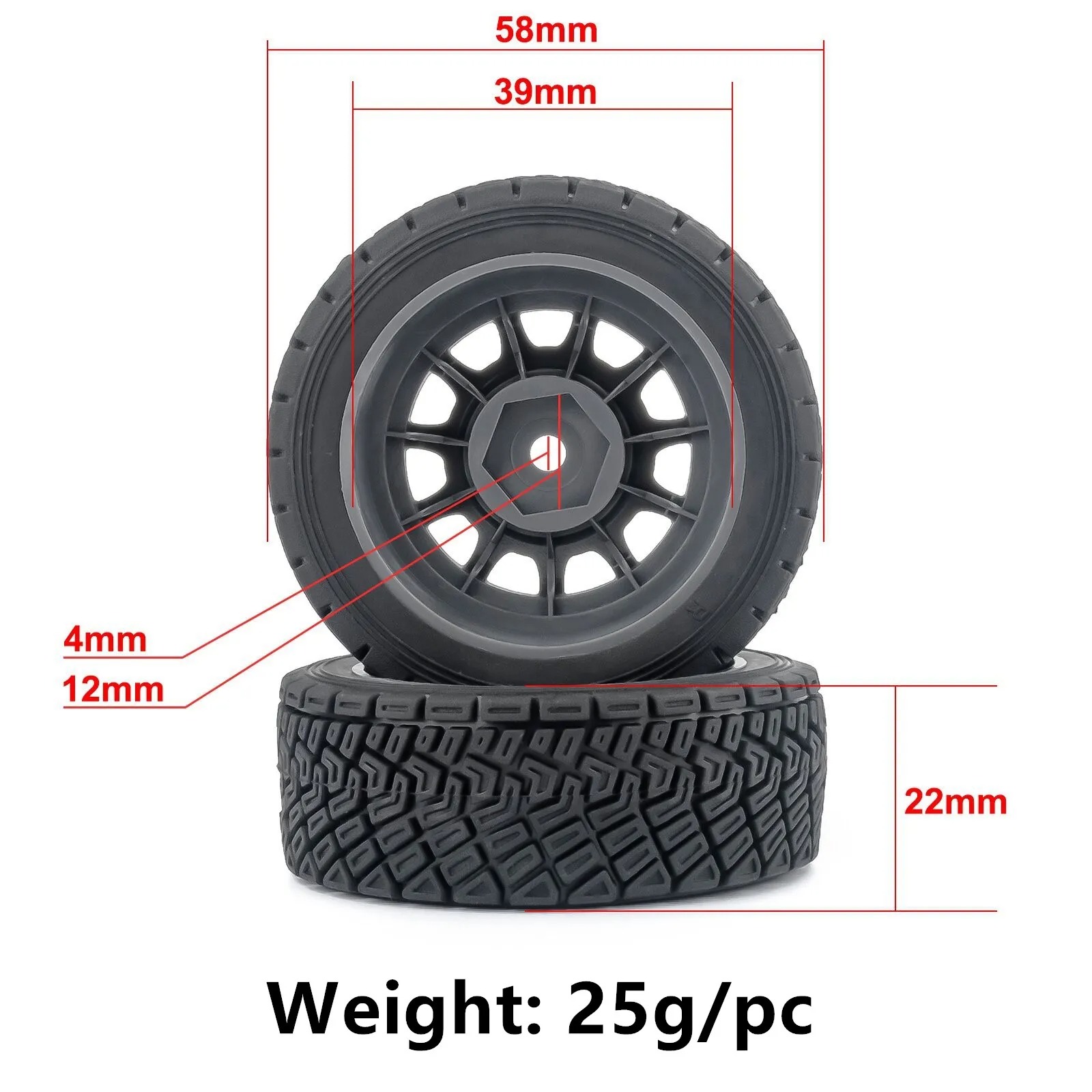 4 Pneus de Rally RC WRC 1/14 c - Rc Tire Foam Insert avaliação e preço