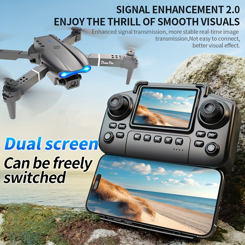 Drone dobrável E99 PRO MAX com - Led Light Kit Rc avaliação e preço